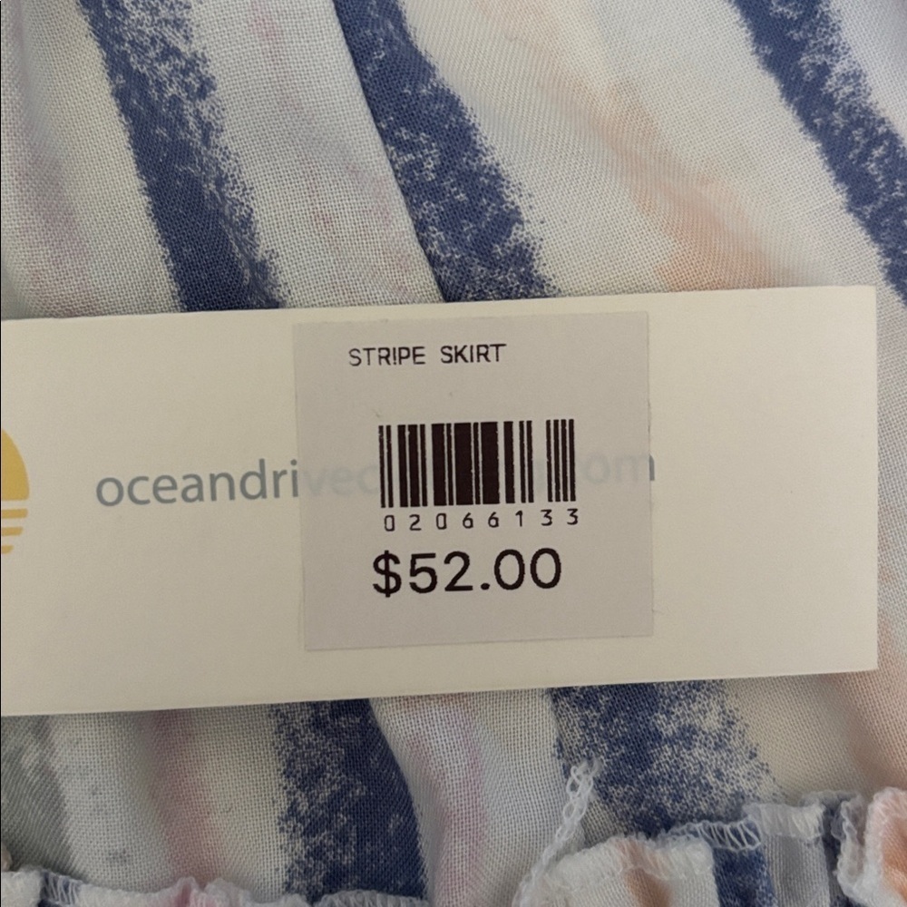 Ocean Drive Multicolor Stripe Ruffled Tiered Look Mini Skirt Size Small NWT - Picture 9 of 9